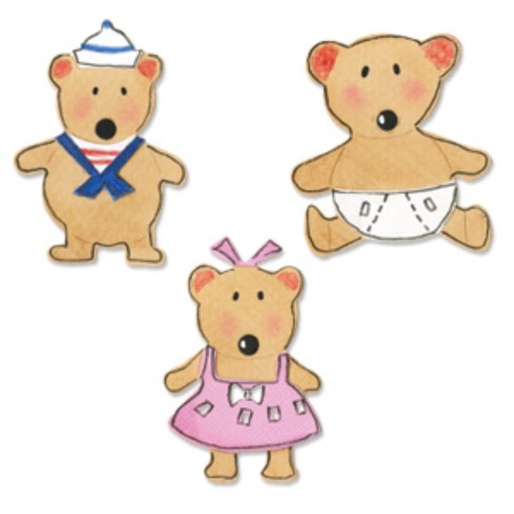 Sizzix 5 Sizzlits sets (baby#5, baby bears, baby animals, love bugs, frames) - Picture 12 of 16